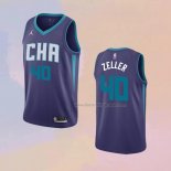 Men's Charlotte Hornets Cody Zeller NO 40 Statement Edition Purple Jersey