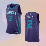 Men's Charlotte Hornets LaMelo Ball NO 2 Statement 2020-21 Purple Jersey