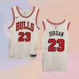 Men's Chicago Bulls Michael Jordan NO 23 Association Authentic White Jersey