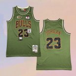 Men's Chicago Bulls Michael Jordan NO 23 Mitchell & Ness 1997-98 Green2 Jersey