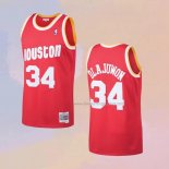 Men's Houston Rockets Hakeem Olajuwon NO 34 Mitchell & Ness 1993-94 Red Jersey