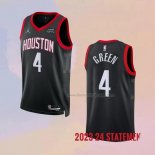 Men's Houston Rockets Jalen Green NO 4 Statement 2023-24 Black Jersey
