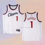 Men's Los Angeles Clippers James Harden NO 1 Association 2024-25 White Jersey