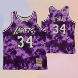 Men's Los Angeles Laker Shaquille O'neal NO 34 Galaxy Purple Jersey