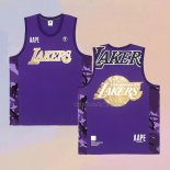 Men's Los Angeles Lakers x AAPE Purple Jersey