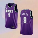 Men's Milwaukee Bucks Bobby Portis NO 9 Classic 2022-23 Purple Jersey