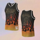 Men's Philadelphia 76ers Allen Iverson NO 3 Flames Black Jersey