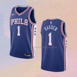 Men's Philadelphia 76ers James Harden NO 1 Icon Blue Jersey
