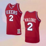 Men's Philadelphia 76ers Moses Malone NO 2 Mitchell & Ness 1982-83 Red Jersey