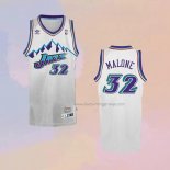 Men's Utah Jazz Karl Malone NO 32 Throwback White Jersey