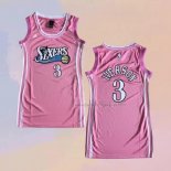 Women's Philadelphia 76ers Allen Iverson NO 3 Pink Jersey