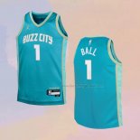 Kid's Charlotte Hornets LaMelo Ball NO 1 City 2023-24 Green Jersey