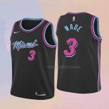Kid's Miami Heat Dwyane Wade NO 3 City 2018 19 Black Jersey