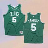 Men's Boston Celtics Kevin Garnett NO 5 Hardwood Classics Throwback Green Jersey