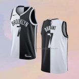 Men's Brooklyn Nets Kevin Durant NO 7 Split Black White Jersey
