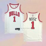 Men's Chicago Bulls Derrick Rose NO 1 Association 2021 White Jersey