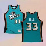 Men's Detroit Pistons Grant Hill NO 33 Hardwood Classics Throwback Green Jersey