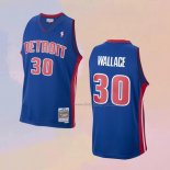 Men's Detroit Pistons Rasheed Wallace NO 30 Mitchell & Ness 2003-04 Blue Jersey
