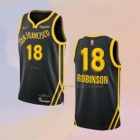 Men's Golden State Warriors Jerome Robinson NO 18 City 2023-24 Black Jersey