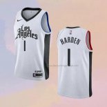 Men's Los Angeles Clippers James Harden NO 1 City 2019-20 White Jersey