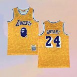 Men's Los Angeles Lakers Bape NO 24 Mitchell & Ness Yellow Jersey