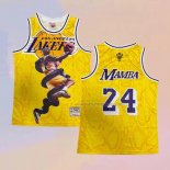 Men's Los Angeles Lakers Kobe Bryant NO 24 Mamba Yellow Jersey