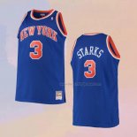 Men's New York Knicks John Starks NO 3 Mitchell & Ness Hardwood Classics Blue Jersey