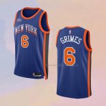 Men's New York Knicks Quentin Grimes NO 6 City 2023-24 Blue Jersey