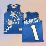 Men's Orlando Magic Tracy McGrady NO 1 Mitchell & Ness Big Face Blue Jersey