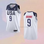 Men's USA Jaylen Brown Jersey 2019 FIBA Basketball World Cup White Jersey