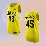 Men's Utah Jazz Donovan Mitchell NO 45 Icon Authentic 2022-23 Yellow Jersey