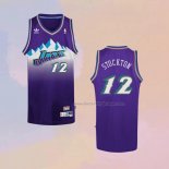 Men's Utah Jazz John Stockton NO 12 Throwback Purple Jersey