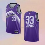Men's Utah Jazz Johnny Juzang NO 33 City 2023-24 Purple Jersey