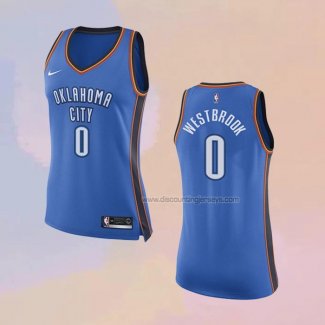 Women's Oklahoma City Thunder Russell Westbrook NO 0 Icon 2017-18 Blue Jersey