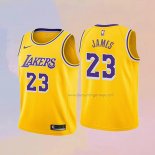 Kid's Los Angeles Lakers LeBron James NO 23 Icon Yellow Jersey
