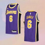 Kid's Los Angeles Lakers LeBron James NO 6 Statement Purple Jersey