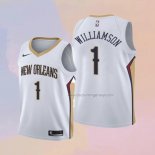 Kid's New Orleans Pelicans Zion Williamson NO 1 Association 2019-20 White Jersey