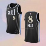Men's Atlanta Hawks Patty Mills NO 8 City 2023-24 Black Jersey