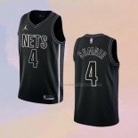 Men's Brooklyn Nets Edmond Sumner NO 4 Statement 2022-23 Black Jersey