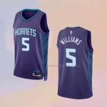 Men's Charlotte Hornets Mark Williams NO 5 Statement 2022-23 Purple Jersey
