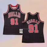 Men's Chicago Bulls Dennis Rodman NO 91 Mitchell & Ness 1995-96 Black Jersey