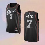 Men's Detroit Pistons Killian Hayes NO 7 City 2023-24 Black Jersey
