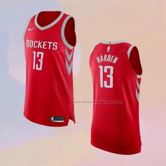 Men's Houston Rockets James Harden NO 13 Icon Authentic Red Jersey