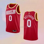 Men's Houston Rockets Russell Westbrook NO 0 Hardwood Classics Red Jersey
