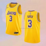 Men's Los Angeles Lakers Anthony Davis NO 3 Icon 2020-21 Yellow Jersey