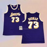 Men's Los Angeles Lakers Dennis Rodman NO 73 Mitchell & Ness 1998-99 Purple Jersey