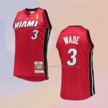Men's Miami Heat Dwyane Wade NO 3 Mitchell & Ness 2005-06 Authentic Red Jersey