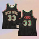 Men's New York Knicks Patrick Ewing NO 33 Mitchell & Ness 1991-92 Black Jersey