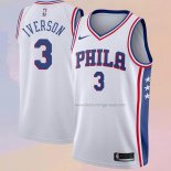 Men's Philadelphia 76ers Allen Iverson NO 3 Association White Jersey