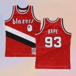 Men's Portland Trail Blazers Bape NO 93 Mitchell & Ness 1983-84 Red Jersey